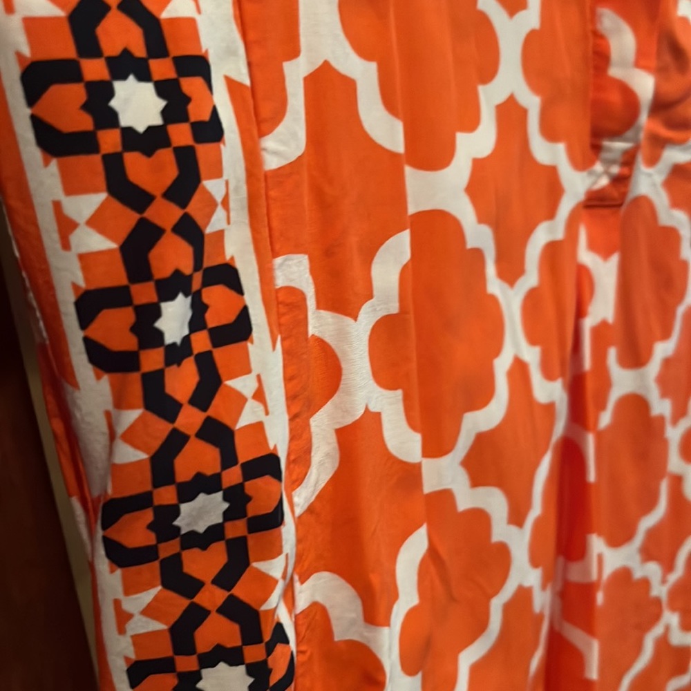 NWOT LP orange and white sleeveless blouse - Picture 3 of 8